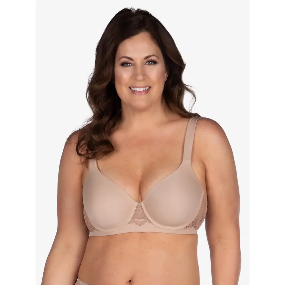 Leading Lady Brigitte lace underwire t-shirt bra tan nude sz 36D $38 WL50